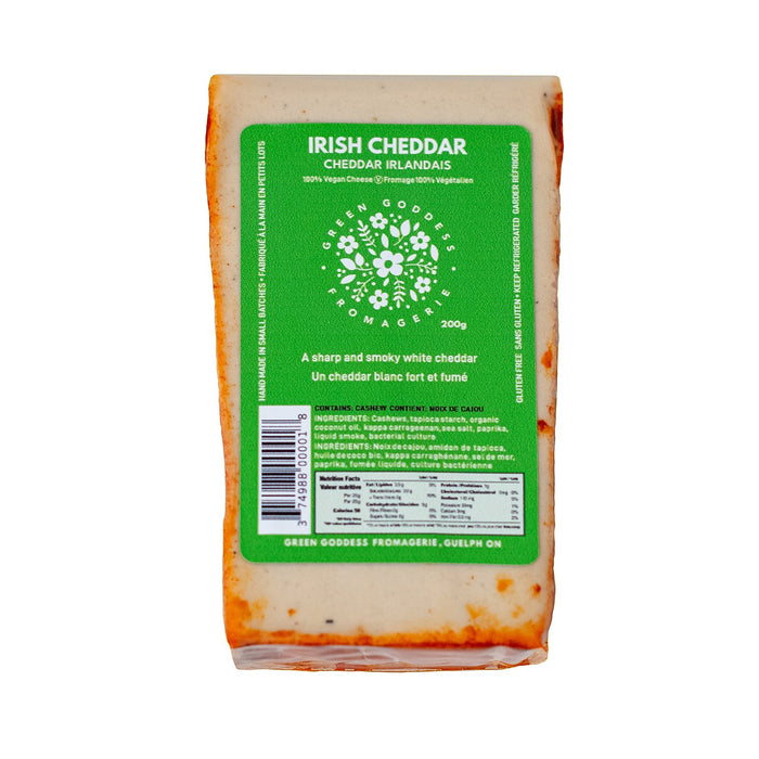 Green Goddess Fromagerie - Vegan Irish Cheddar, 200 g