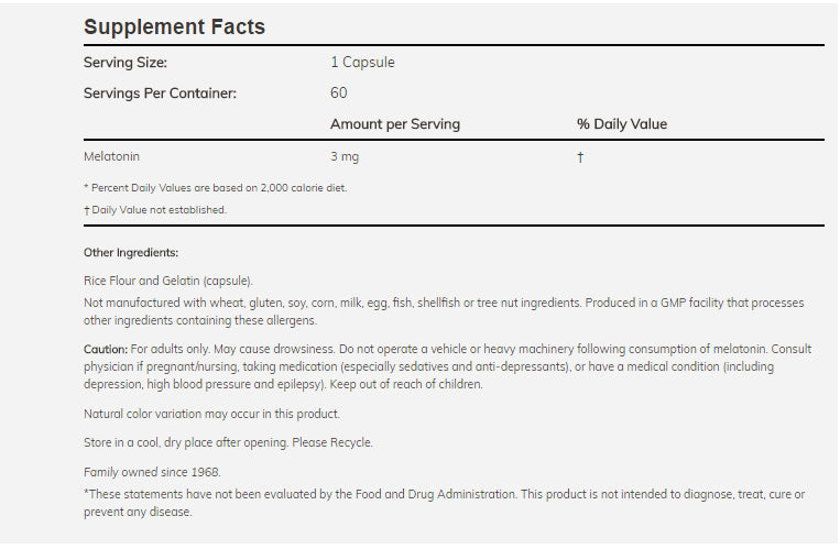 NOW - Melatonin, 180 capsules