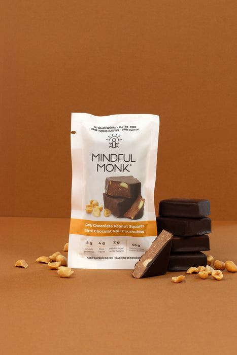 Mindful Monk - Dark Chocolate Peanut Squares, 46 g