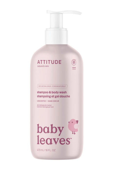 Attitude - Baby Leaves 2 in 1 Shampoo - Unscented, 473 mL