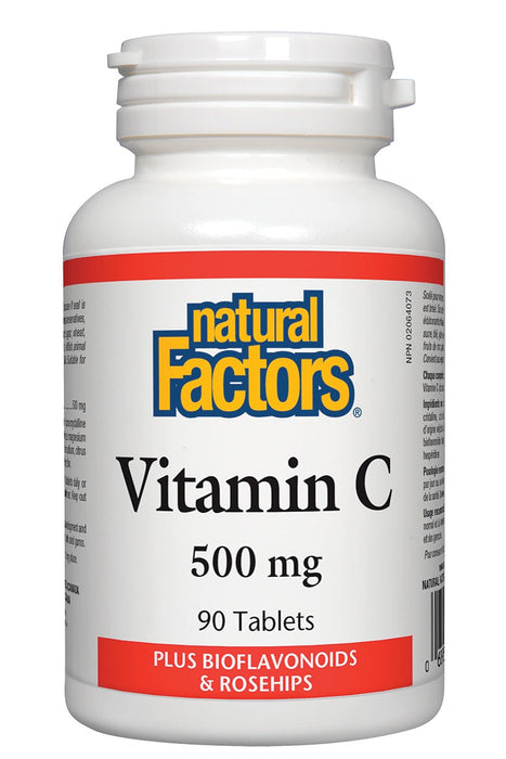 Natural Factors - Vitamin C 500 mg Plus Bioflavonoids & Rosehips, 90 Tablets