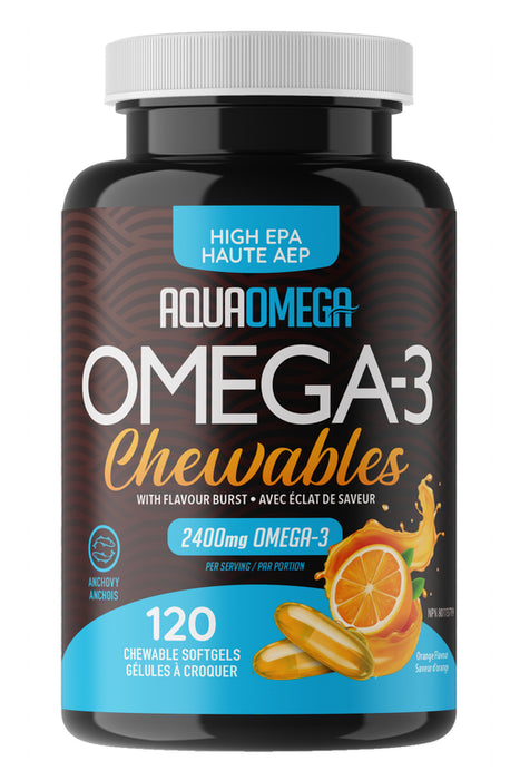 AquaOmega - High EPA Omega-3 Chewables - Orange, 120 Chews