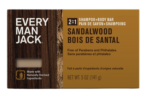Every Man Jack - Shampoo & Body Bar - Sandalwood, 141 g