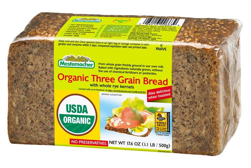Mestemacher - 3 Grain Bread, 500 g
