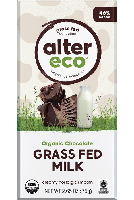 Alter Eco - Organic Milk Chocolate, Grass Fed Smooth, 75 g
