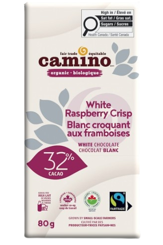 Camino - White Chocolate Raspberry Bar, 80 g