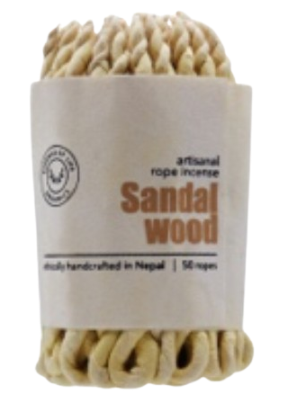 Essence of Life Organics - Sandalwood Rope Incense, 50 Count