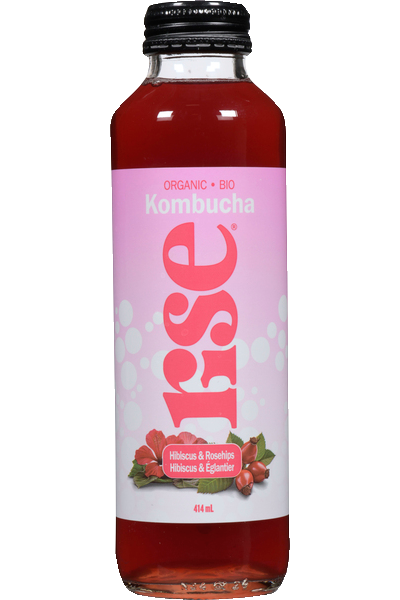 Rise Kombucha - Hibiscus & Rosehips, 414 mL