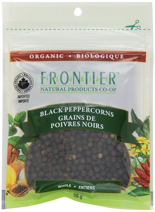 Frontier Co-Op - Organic Whole Black Peppercorns, 39 g