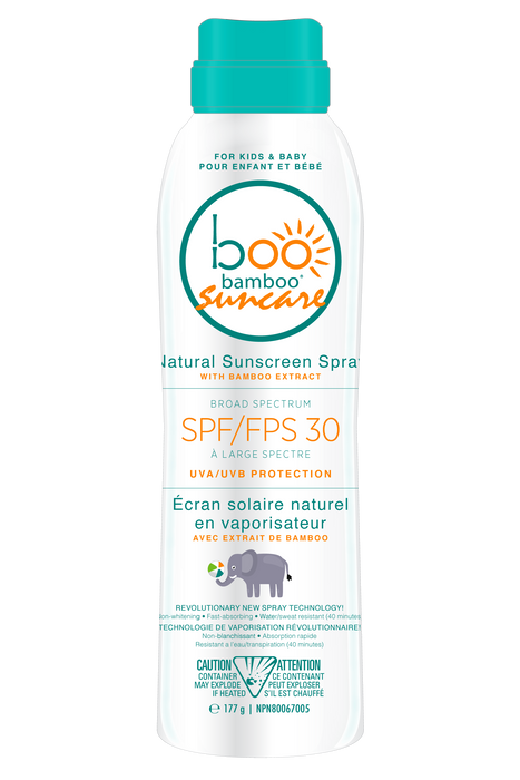 Boo Bamboo - SPF 30 Kids & Baby Sunscreen Spray, 177 mL