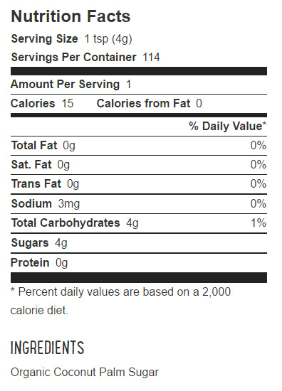 Wholesome Sweeteners - Coconut Palm Sugar, 454 g