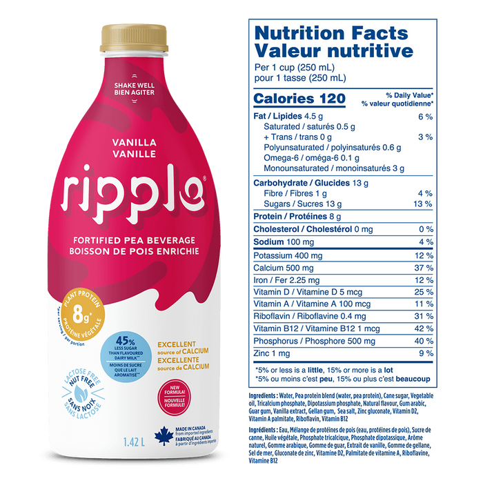 Ripple - Vanilla Plant-Based Milk, 1.42 L