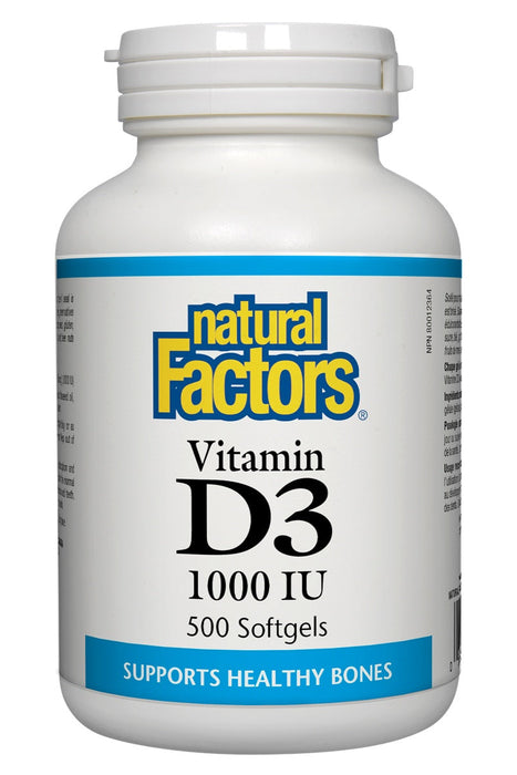 Natural Factors - Vitamin D3 - 1,000IU, 500 softgels