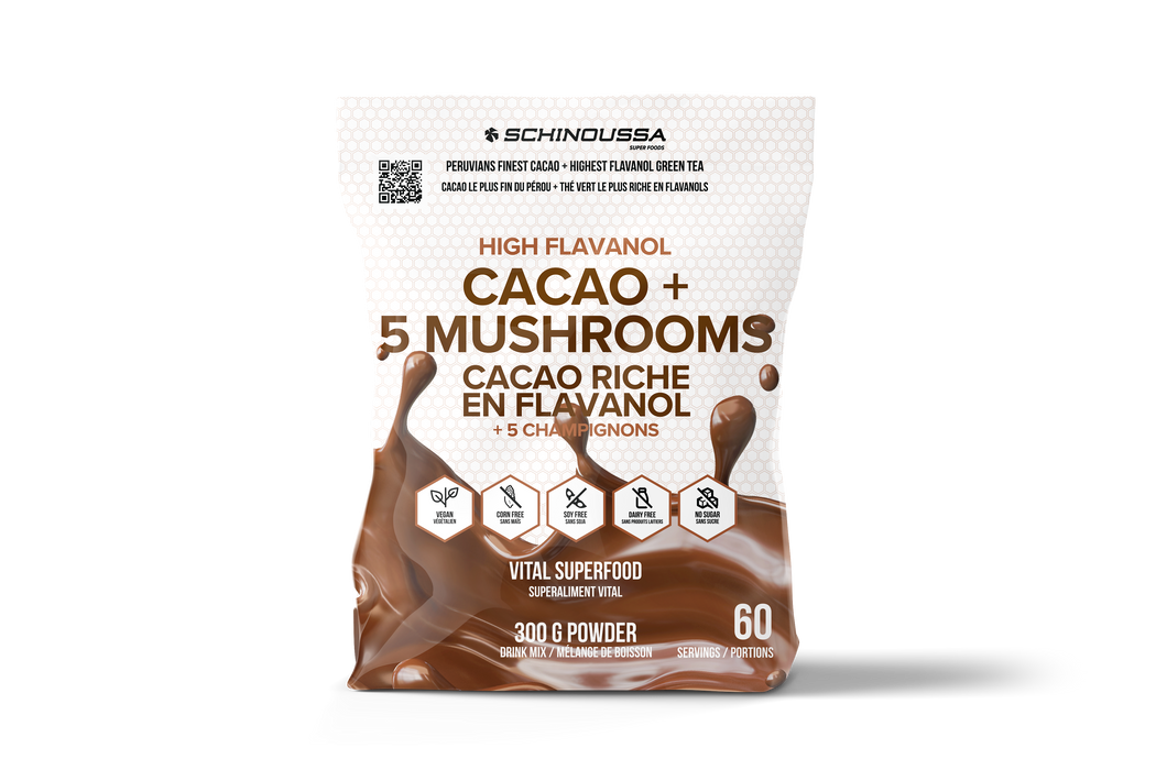 Schinoussa - High Flavanol Cacao + 5 Mushroom, 300 g
