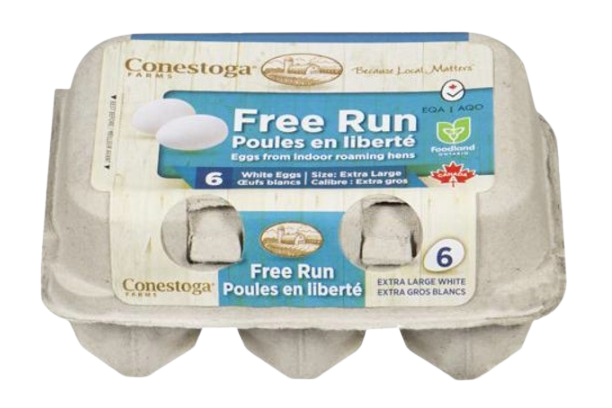 Conestoga Farms - Free Run White Eggs, 6 Count