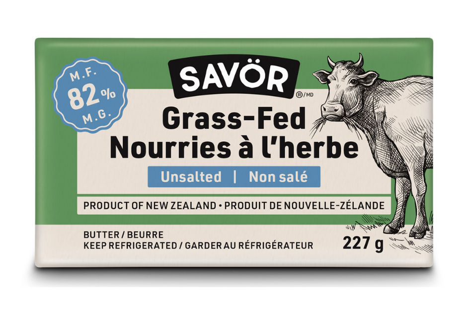 Savor - New Zealand Grass-Fed Butter - Unsalted, 227 g