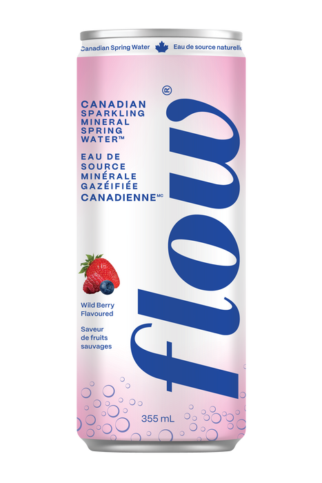Flow - Sparkling Water - Wildberry, 355 mL