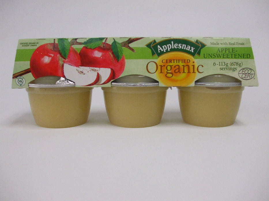 Applesnax - Organic Unsweetened Applesauce, 6x113 g