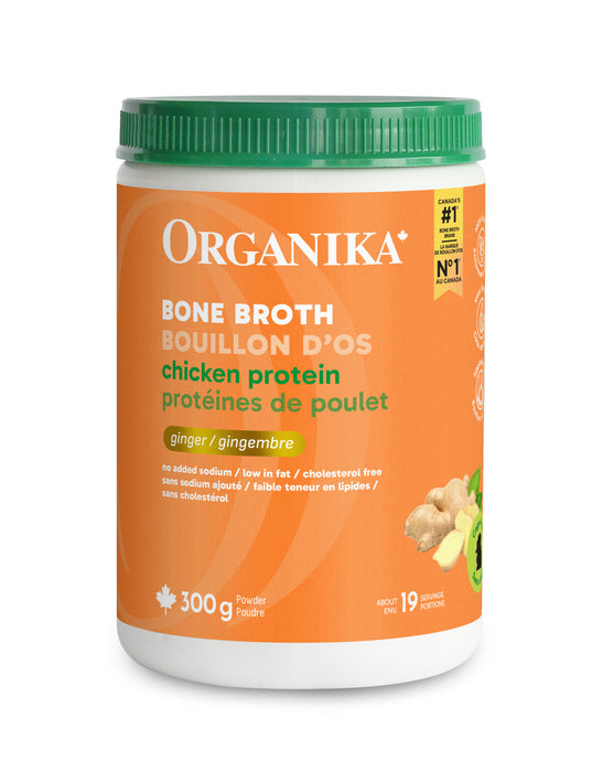 Organika - Bone Broth Protein Powder With Ginger, 300 g
