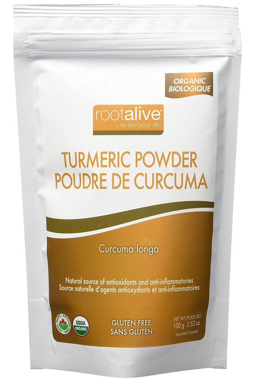 Tumeric Pod Rootalive Organic Tumeric Powder 100 g — Goodness Me!
