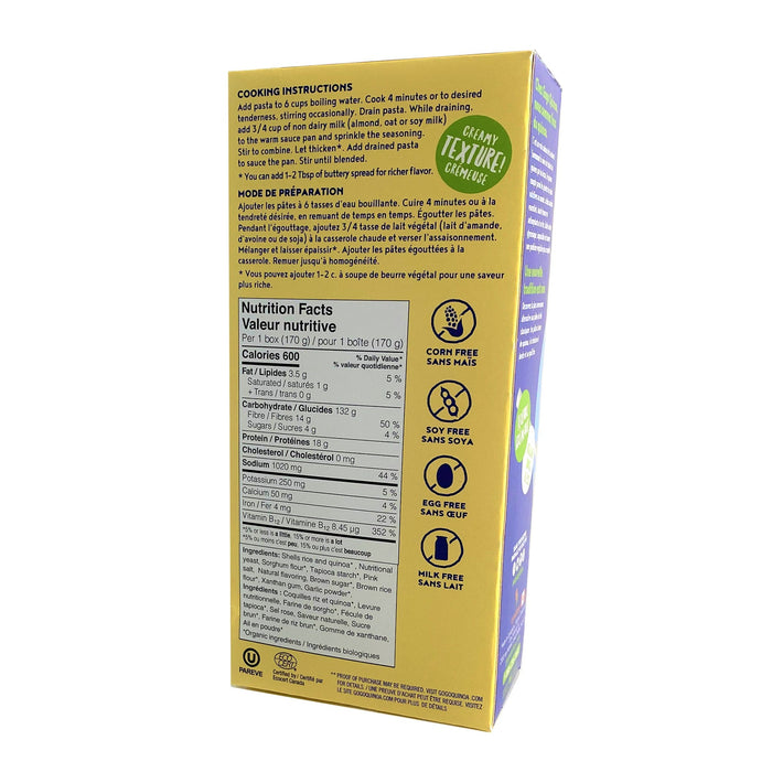 Gogo Quinoa - White Shells & Vegan Cheese, 170 g