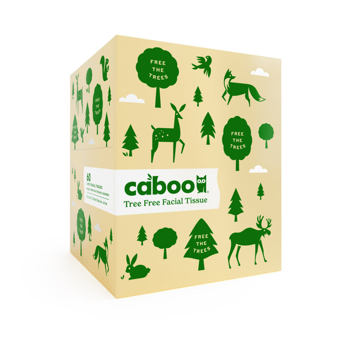 Caboo - Bamboo Facial Tissue 3 Ply Cube, 60 Count