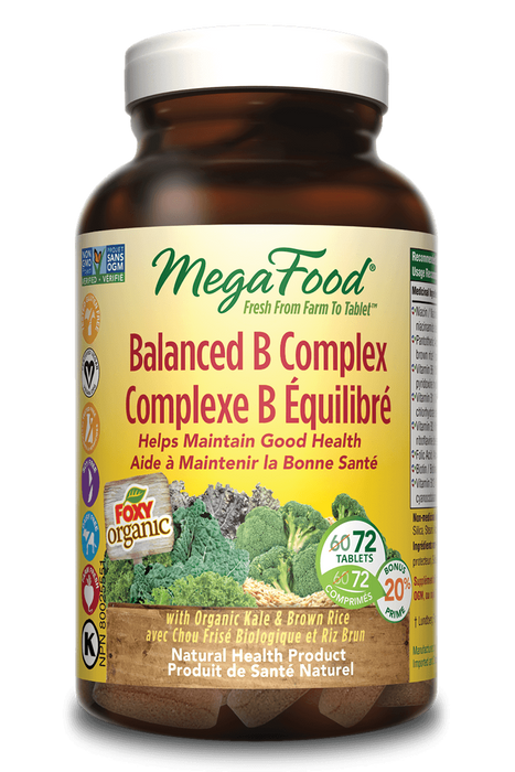 Mega Food - Balanced B Complex, 72 Tablets