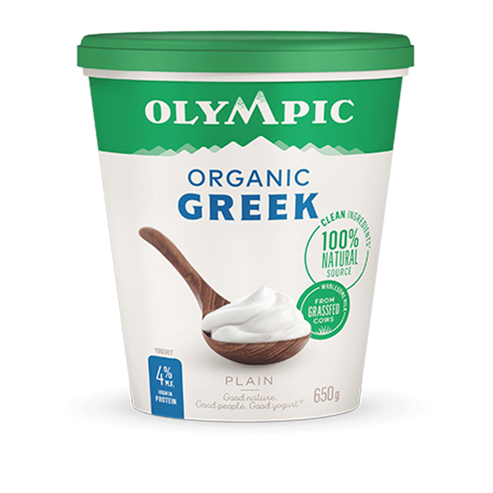 Olympic - Organic Greek Plain Yogurt 4% MF, 650 g