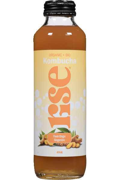 Rise Kombucha - Fresh Ginger White Tea, 414 mL