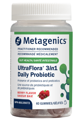 Metagenics Inc - Ultra Flora 3-in-1 Daily Probiotic, 60 Gummies