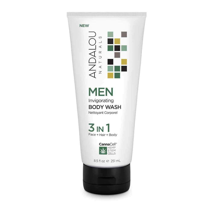 Andalou Naturals - Men's Invigorating Body Wash 3-in-1, 251mL