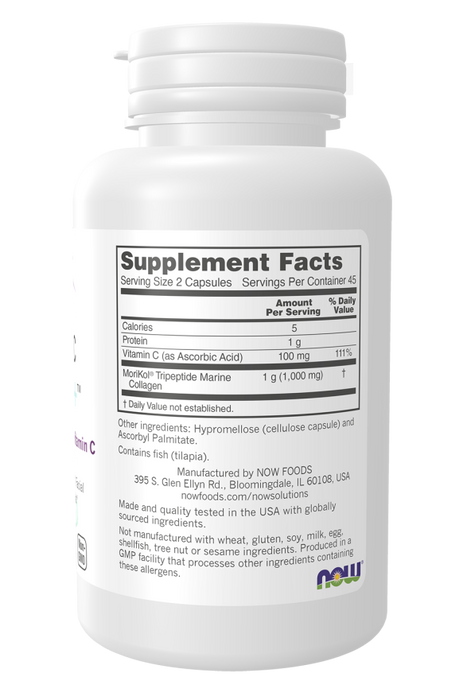 NOW - Aquatic Beauty+ Collagen Vitamin C, 90 Capsules