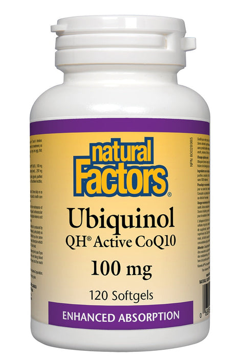 Natural Factors - Ubiquinol QH® Active CoQ10 100 mg, 120 Softgels