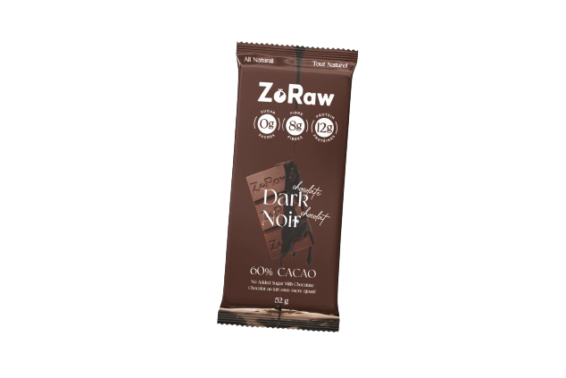 ZoRaw Chocolates - Dark Chocolate Bar with Protein, 52 g