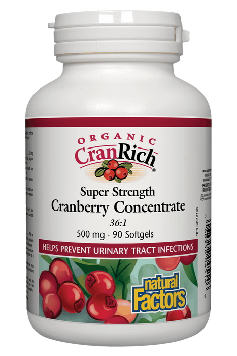 Natural Factors - Organic Cranrich Super Strength 500mg, 90softgels