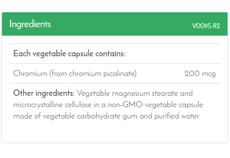 New Roots Herbal - Chromium Picolinate 200mcg, 100 capsules