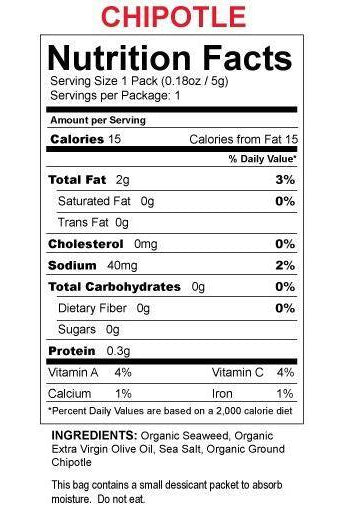 Seasnax - Seaweed Snack Spicy Chipotle, 5g