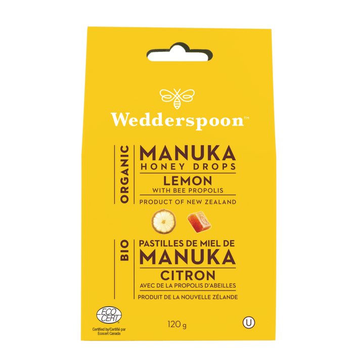 Wedderspoon - Organic Manuka Lemon Honey Drops - 130 g