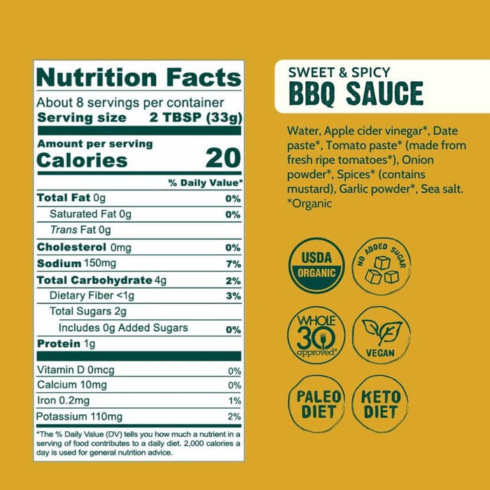 Good Food For Good - BBQ Sauce, Sweet & Spicy, 250 mL