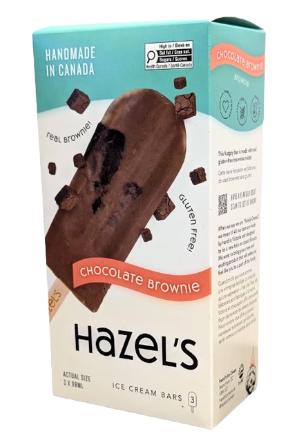 Hazel's Ice Cream - Chocolate Brownie Ice Cream Bars, 264 mL