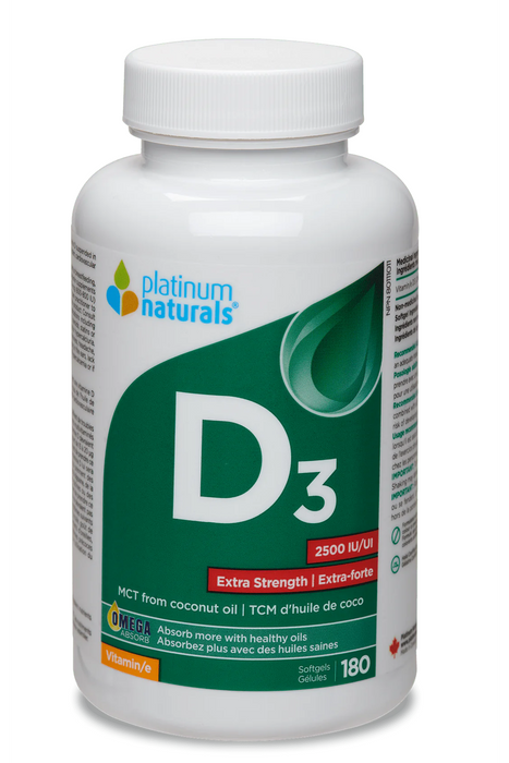 Platinum Naturals - Vitamin D3 2500IU, 180 SG
