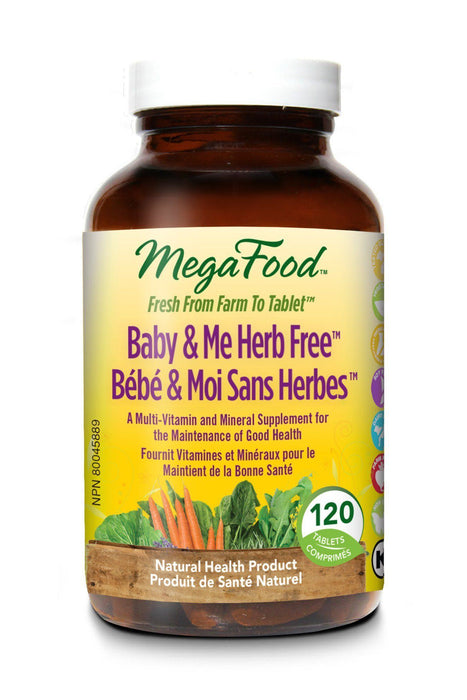 Mega Food - Baby & Me Herb Free, 120 caps