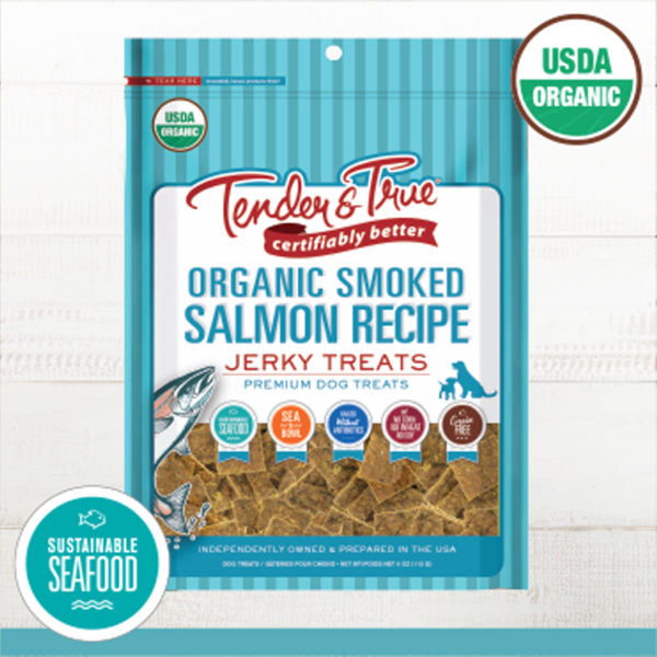 Tender & True - Organic Jerky Dog Treats, Salmon, 113 g