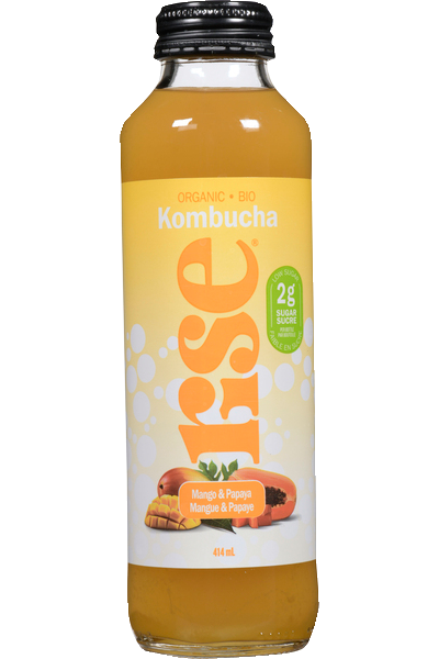 Rise Kombucha - Low Sugar Mango & Papaya, 414 mL