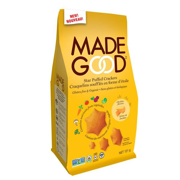 Made Good - Organic Star Puffed Crackers, Cheddar, 121 g