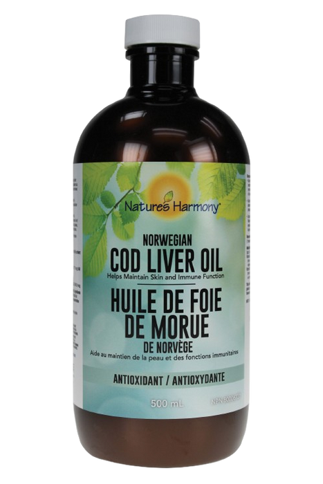 Nature's Harmony - Norwegian Cod Liver Oil - Plain, 500 mL