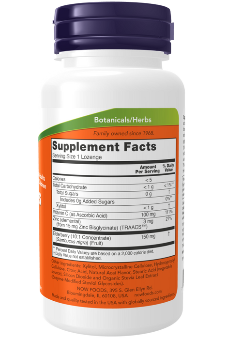 NOW - Sambucus Zinc-C, 60 Lozenges
