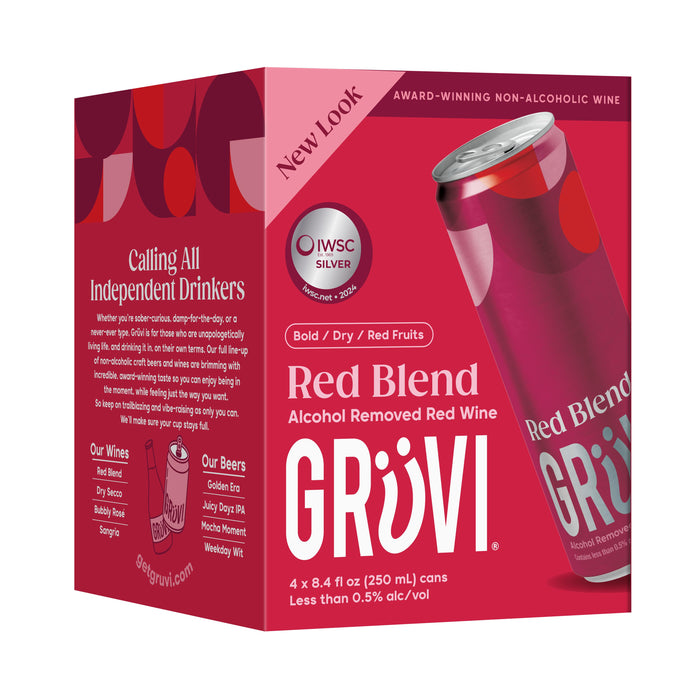 Gruvi - Non Alcoholic Red Blend Wine, 4x250 mL