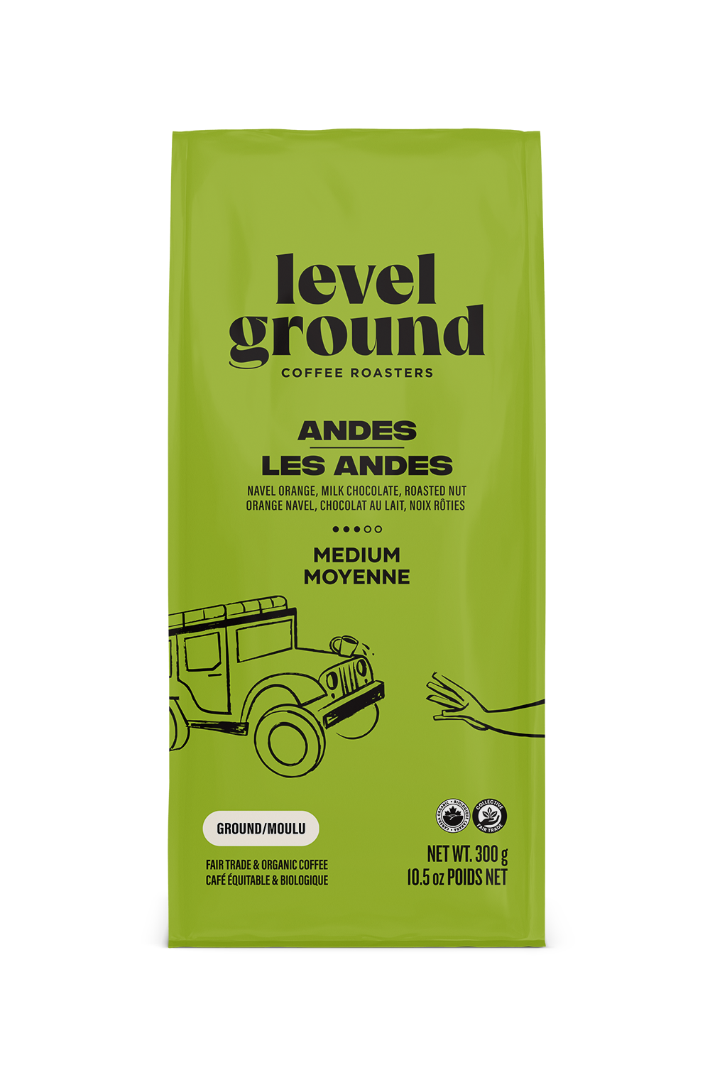Level Ground Trading Ltd. - Andes Medium Roast - Ground, 300 g ...