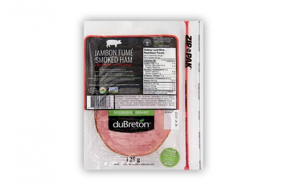 duBreton - Organic Sliced Black Forest Style Ham, 125 g
